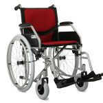 Wózek inwalidzki stalowy Elegant. Srebrny metalic. Koła pełne lub pompowane