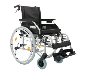 Wózek inwalidzki aluminiowy Dynamic. Srebrny metalic. Koła pełne lub pomp.
