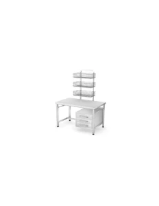 Stół do pakietowania PAK-1/100 - 1000x700x800 mm: 3x kosz, 1x szafka z szufladami