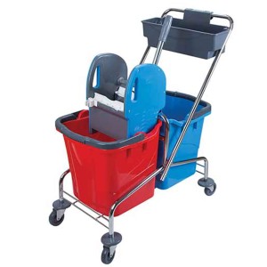 Wózek do Sprzątania 2-wiadra PS322 CHROM 2x25L + Koszyk