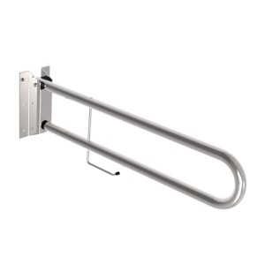 Podpora uchylna 80 cm INOX z uchwytem na papier toaletowy