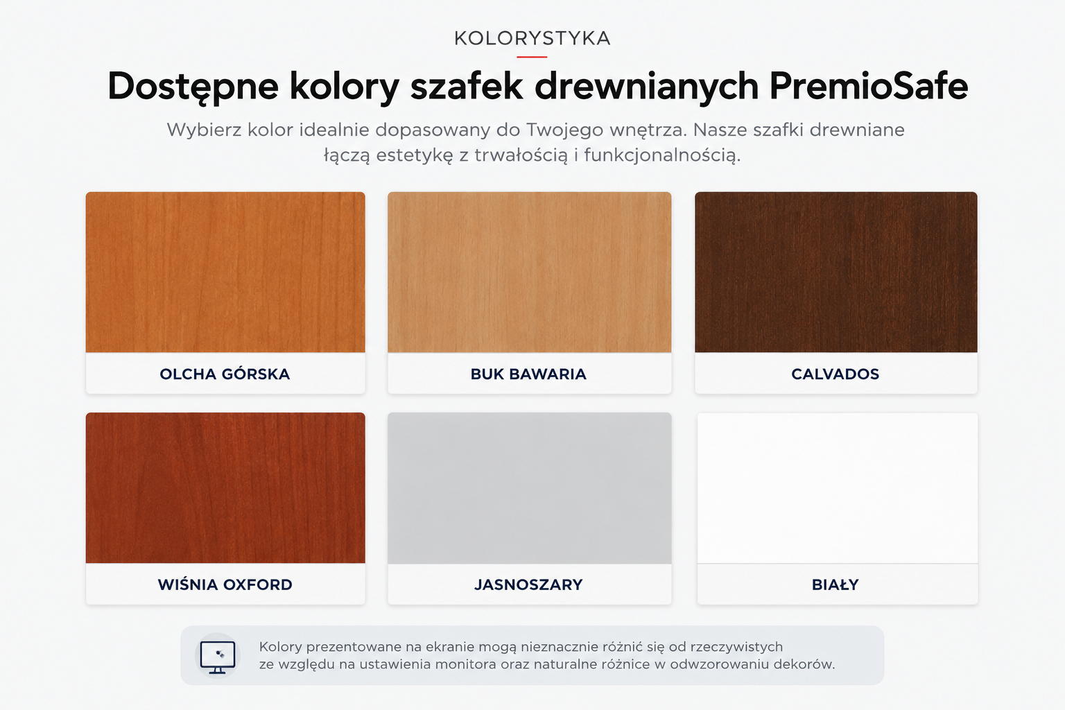 szafki szpitalne kolory